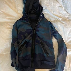 Blue and grey camo ultra core zip up jacket / hoodie